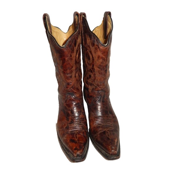 Corral Vegas Marble Western Cowboy Boots Women's 7.5 M Leather Brown Snip Toe - Picture 2 of 8
